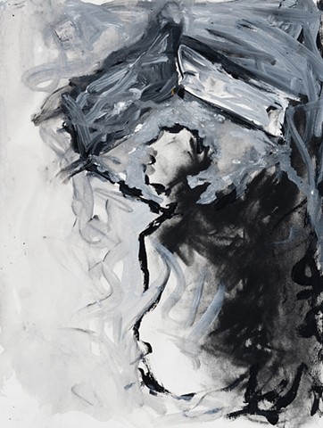 Variations 2002 charcoal acrylic on paper 14in x 10.5in