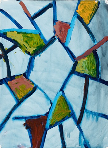 Before and After hell acrylic on Stonehenge 30in x 22in