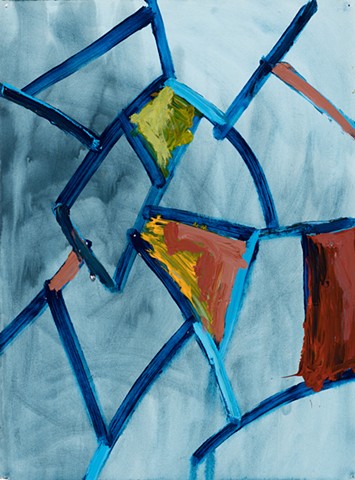 Before and After hell acrylic on Stonehenge 30in x 22in