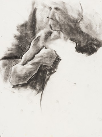 Figure Creative Alliance Baltimore 2002 charcoal on paper 24in x 18in