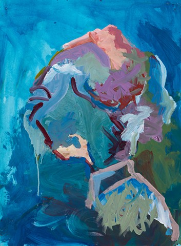 Hosiptal Buraeucrat 1997 acrylic on stonehenge 30in x 22in