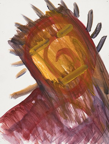 Evanston Figure 1991 acrylic on paper 14in x 10.5in