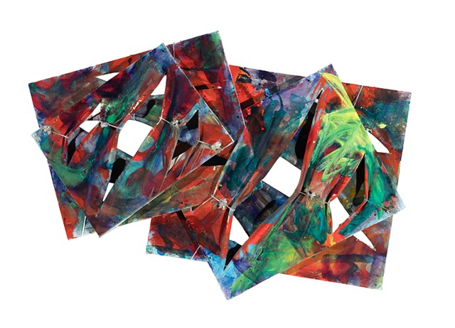 Vermeer 2021  oil on canvas, rope, wire 41in x 59in