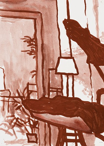  Apartment Study 2000 acrylic on paper 12in x 8.75in