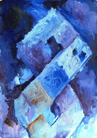 Harlequin 1995 acrylic on paper  36in x 24in approx