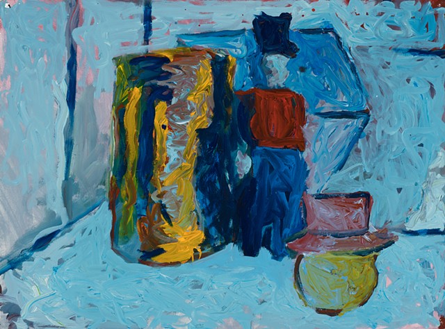 Winter still lives 1999 acrylic on Stonehenge 22in x 30in