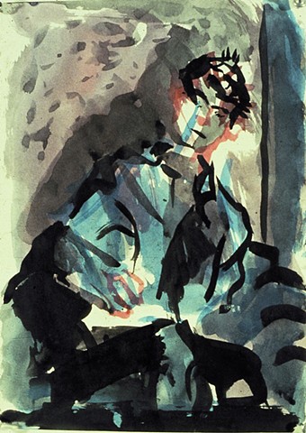 Matthew 1988 ink on paper 14in x 12 in approx