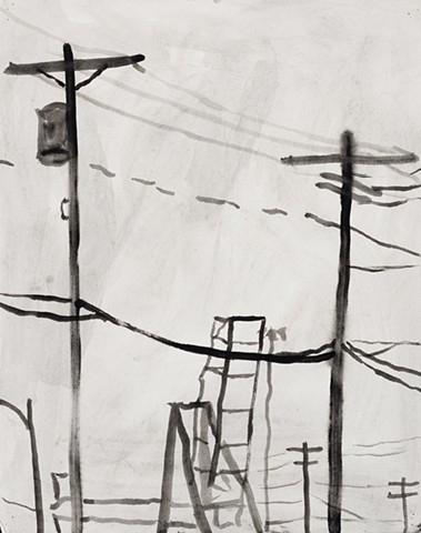 Baltimore Cityscape 2000 ink on paper 17in x 13in