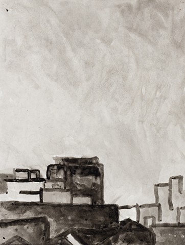 Baltimore Cityscape 2000 ink on paper 14in x 10in