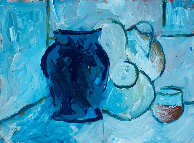 Winter still lives 1999 acrylic on Stonehenge 22in x 30in