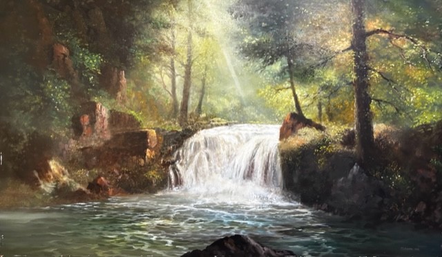 Waterfall at Watersmeet. Exmoor, England