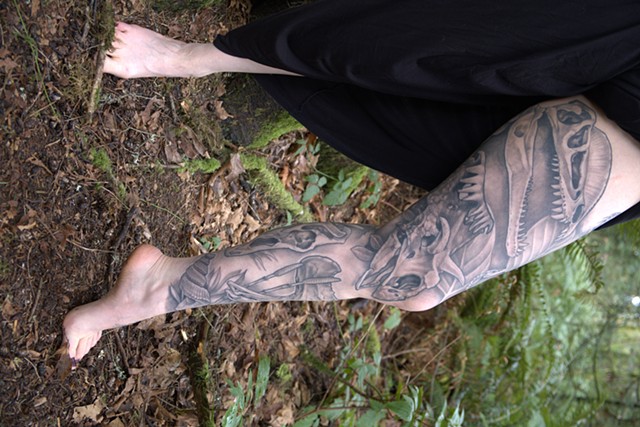 Inside Dinosaur Leg Sleeve