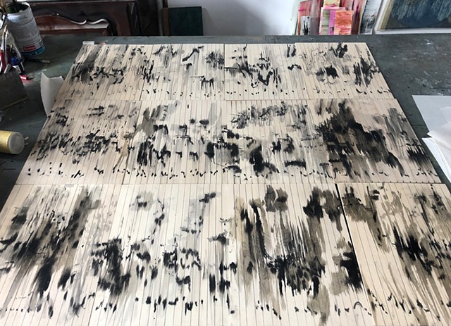 drawing on wood plates before cutting