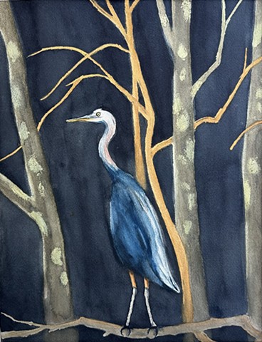 Lakeside Heron, China, Maine