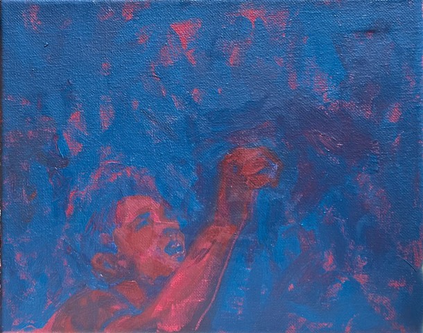 Children of Gaza (Deep Blue - Red)