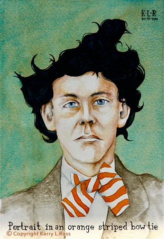 Portrait In An Orange Striped Bow Tie (SOLD)