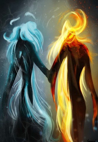 in two