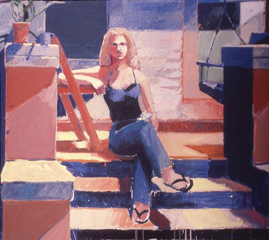 Girl on Porch Steps