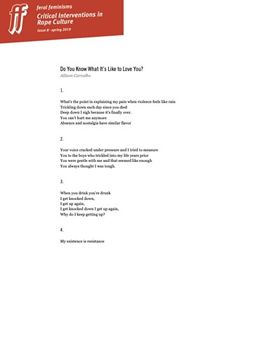 Do You Know What It's Like to Love You? Feral Feminisms