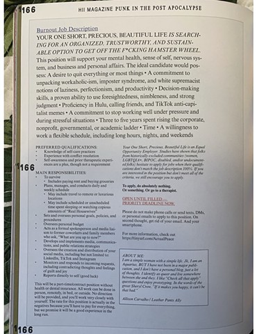 Burnout Job Description, Hii Magazine