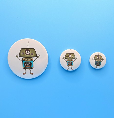 Robot Beanz Design - Metal Badge 