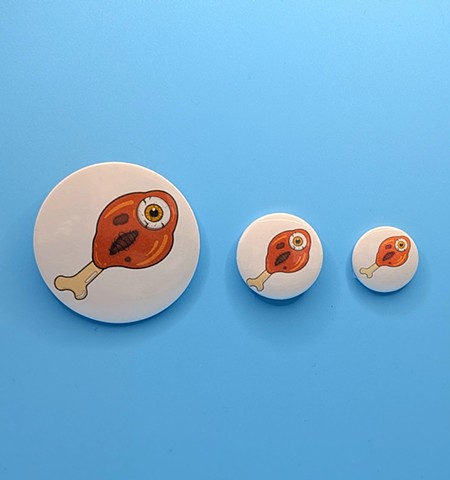 Rotten Drumstick Design - Metal Badge 