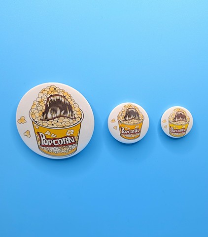 Popcorn Monster Design - Metal Badge 