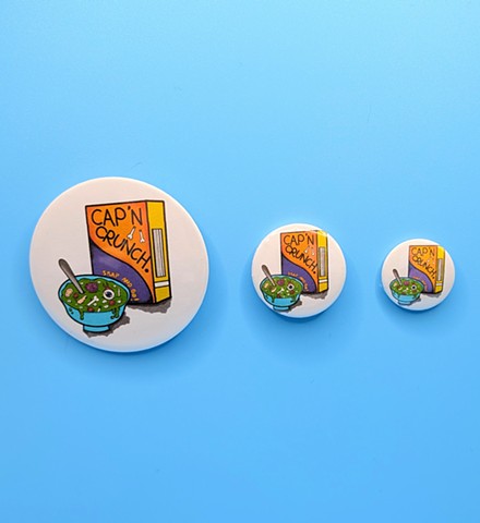 Cap'n Cruch Cereal Design - Metal Badge 