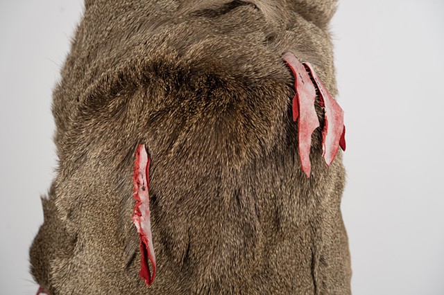 Mule Deer fur and Acid Wash Moose Backpack