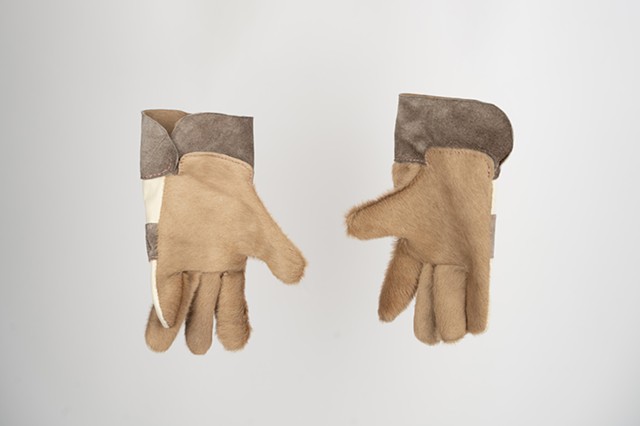 Cowhide hair on and Deerskin Work Gloves