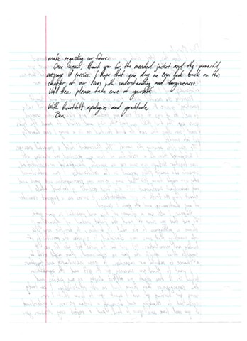 Imagined Letter (Back)