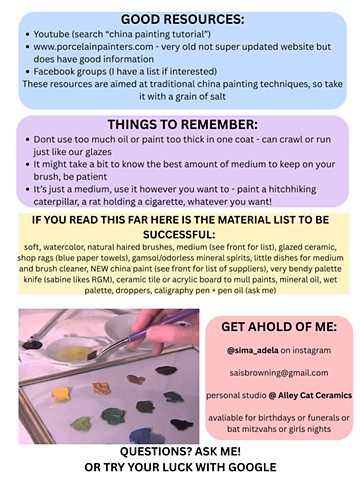 Overglaze Cheat Sheet, Back