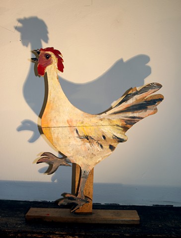 Der Hahn, Acry auf Holz, Privatsammlung
