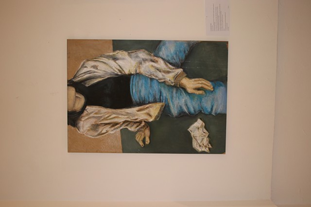 Flucht II, Ã–lkreide auf Kraftpapier/Holz 100 cm x 70 cm