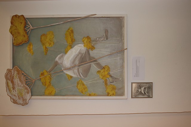 Sprung,  Ã–lkreide auf Kraftpapier/Holz 100 cm x 70 cm
