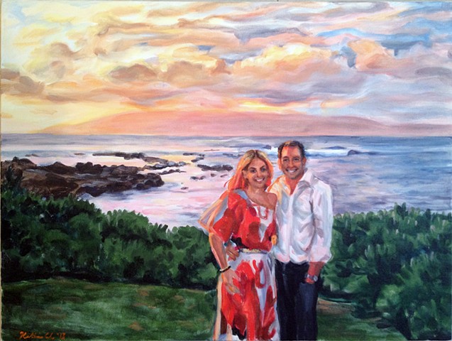 First Anniversary Gift: Painting from Photos of Honeymoon