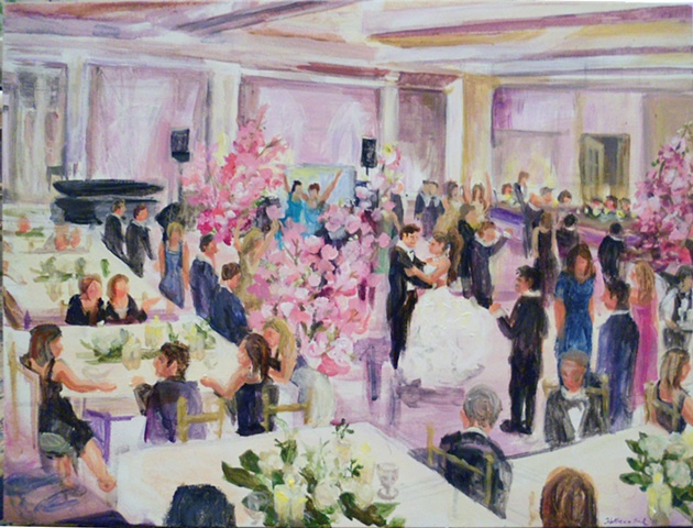 Final painting: Jeremy and Chelsea, completed at the reception