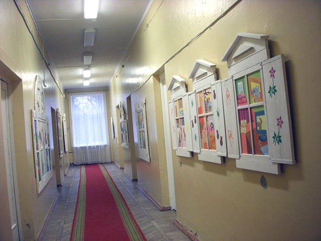 View of installation in entire hallway 