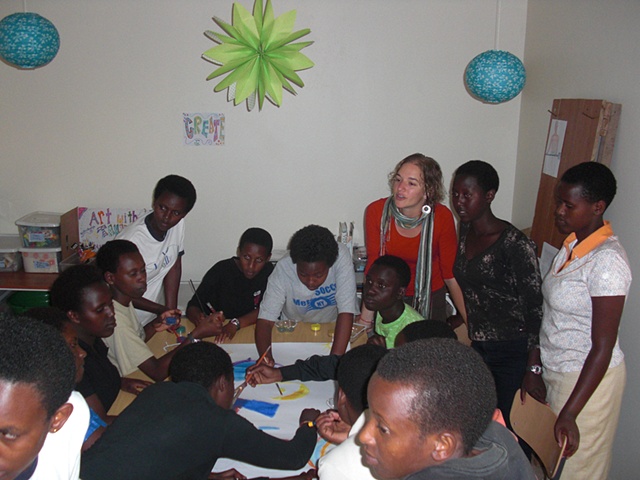 Teaching art at The Agahozo-Shalom Youth Village in Rwanda