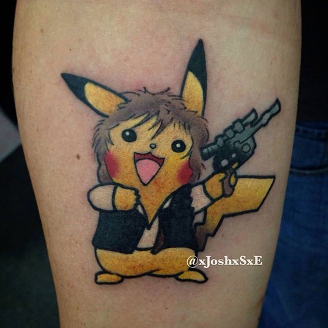 Han Solo Pikachu Tattoo