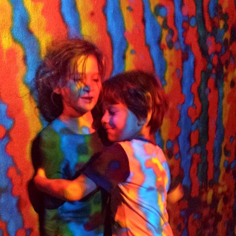 Detail of Frankie & Josephine enjoying the wash of colour