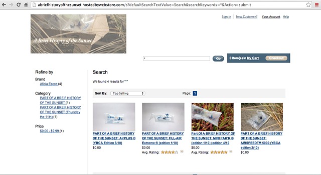 Screen shots from the temporary online amazon e-commerce shop. The shop was both fictional but fully shoppable.
