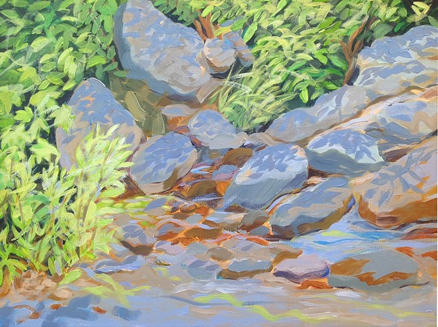 Deep summer shadows on the rocks in Gregory Creek