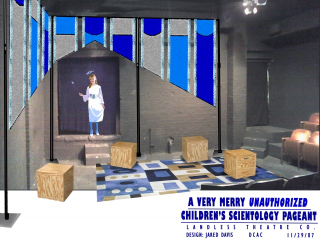 Set Design for A Very Merry Children's Scientology Pageant, Landless Theater Co.