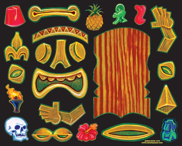 Mr. Tiki Head Magnet Set