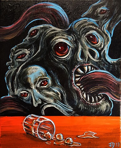 Painting of a Cronenberg Alien