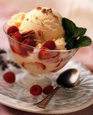 Ice Cream with Fruit and Nuts