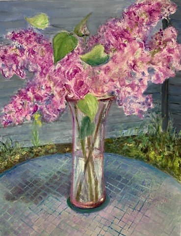 Lilacs on Garden Table