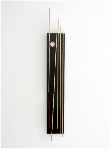 Unique sculptural wall art of Jatoba, Maple, Cardinal Wood and anodized aluminum 