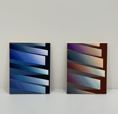Pair of Stacking Prisms paintings.